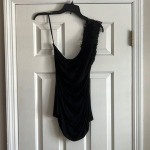 Body Central Women’s L One Shoulder Black Top